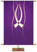 Custom Banner Experiencing God Symbols Fish - Custom Liturgical Banners - PraiseBanners
