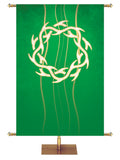 Custom Experiencing God Symbol Crown of Thorns Banner in Blue, Green, Red, Purple and White