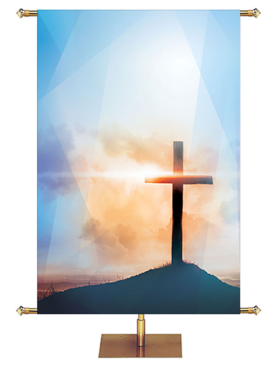 Custom Easter Light Banner Cross Right - Custom Easter Banners - PraiseBanners