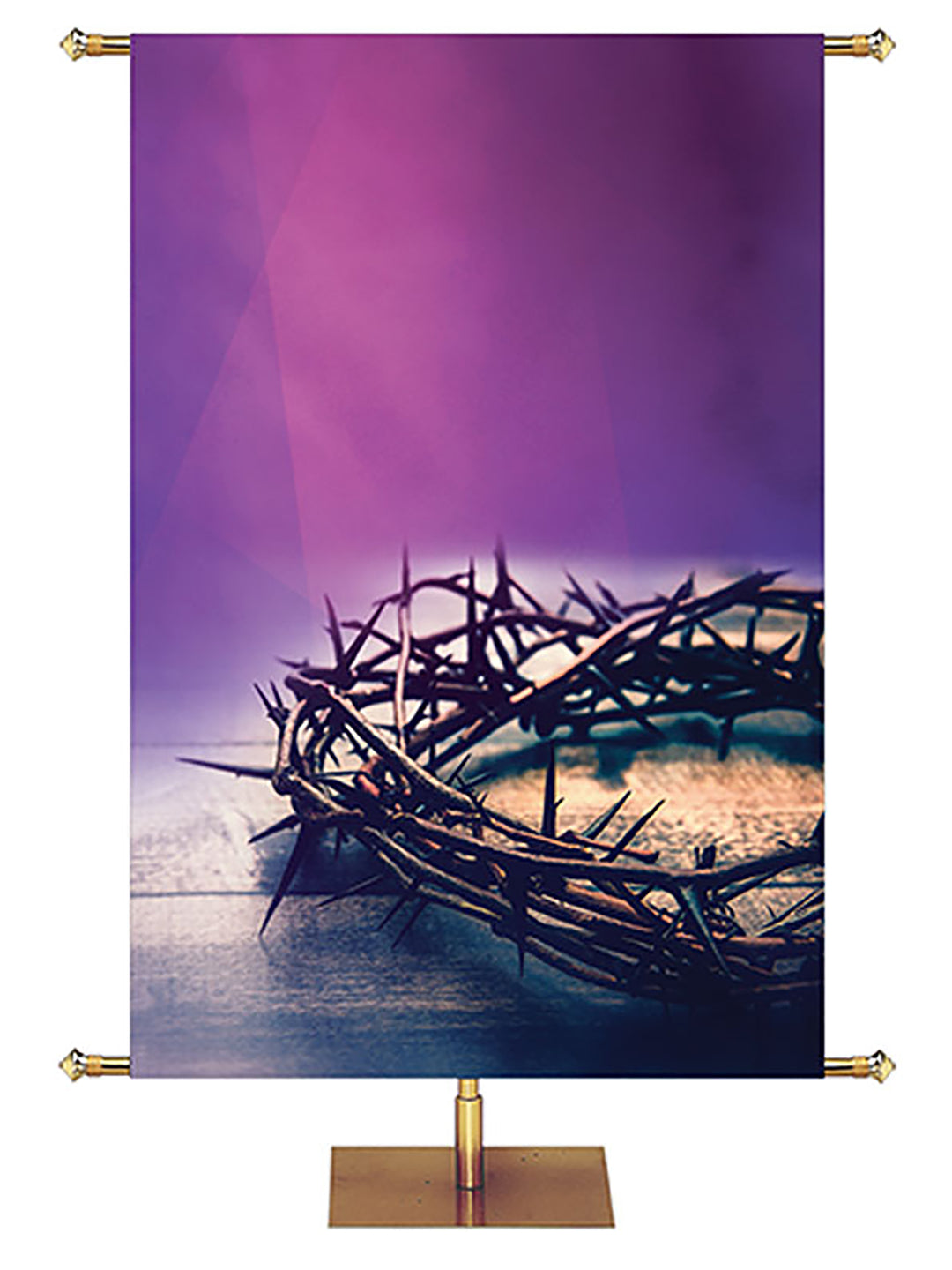 Custom Easter Light Banner Crown of Thorns Left - Custom Easter Banners - PraiseBanners