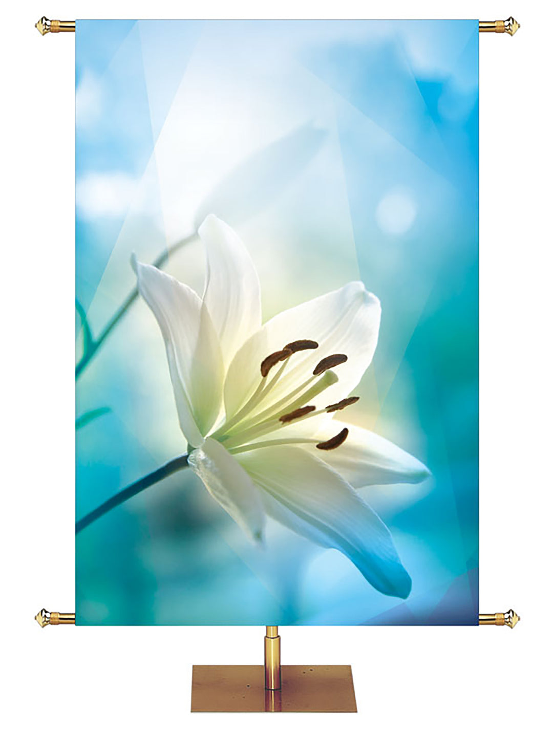 Custom Easter Light Banner Lily Left - Custom Easter Banners - PraiseBanners