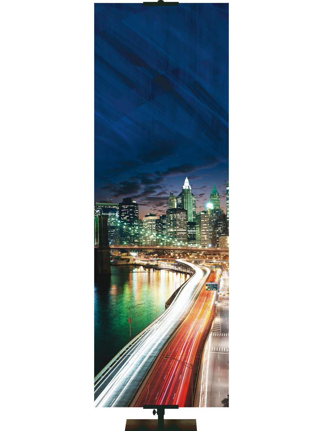 Custom Banner City Scape at Night - Custom Year Round Banners - PraiseBanners