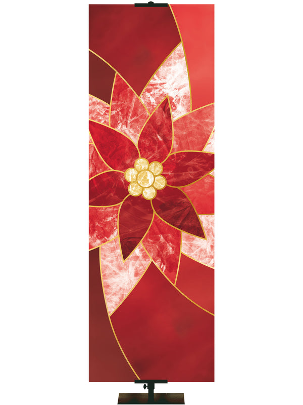 Couleurs personnalisées de la bannière liturgique Poinsettia
