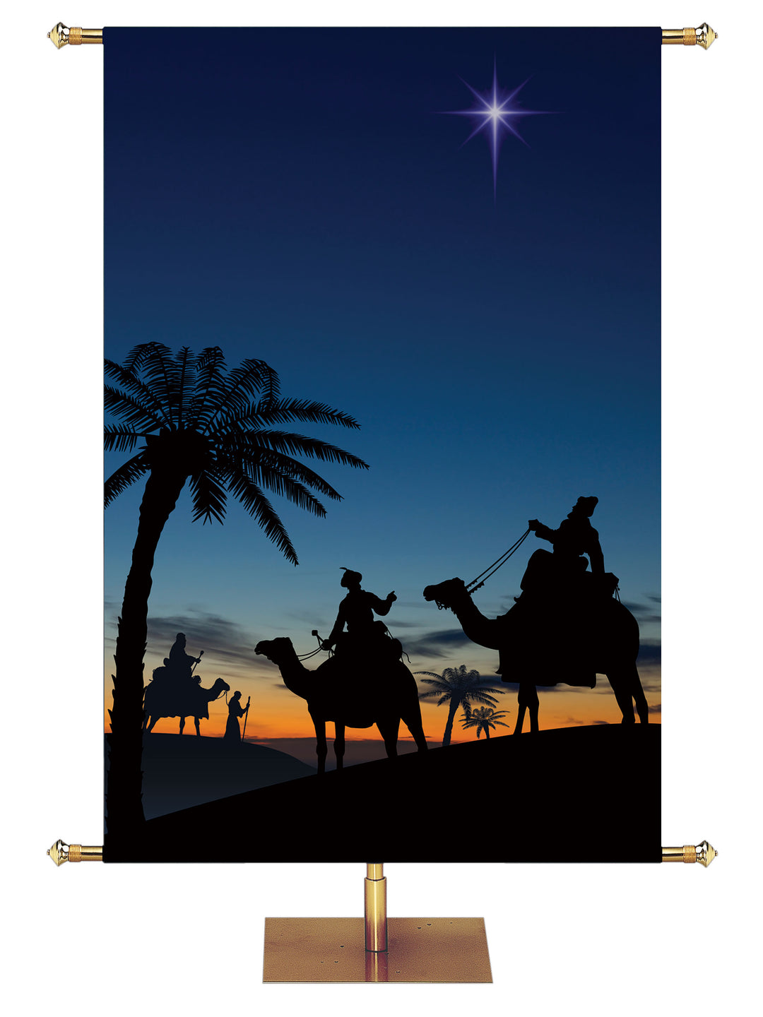 Custom Banner Three Wise Men Silhouette (Right) - Custom Christmas Banners - PraiseBanners