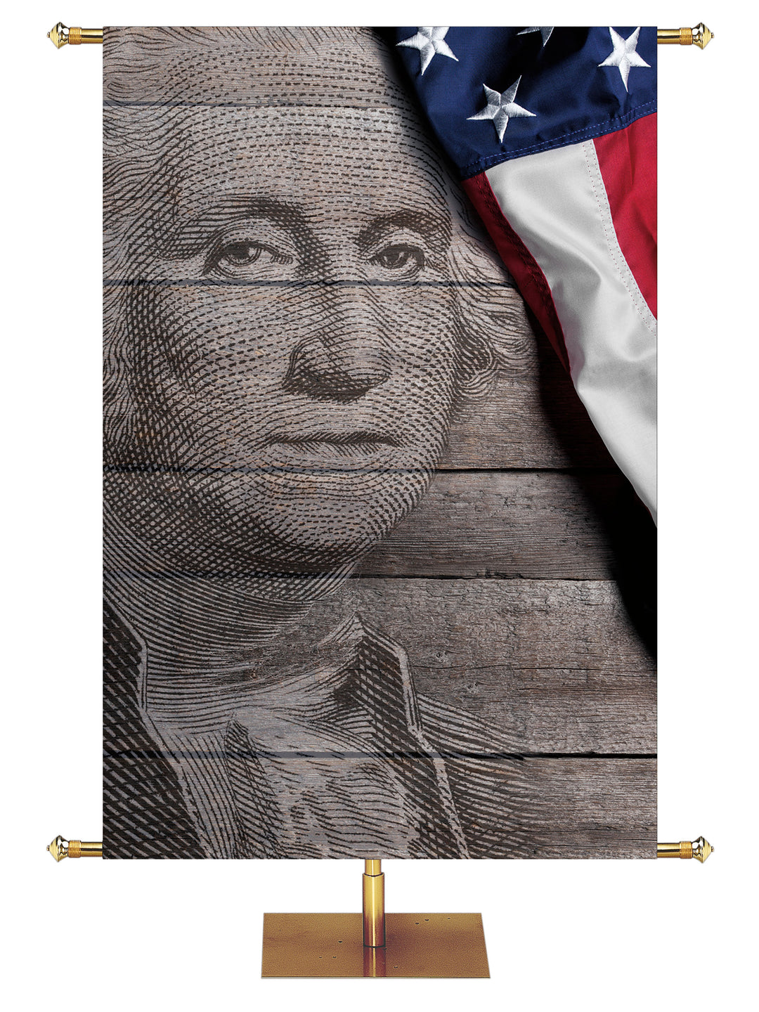 Custom Patriotic Banner George Washington Background - Custom Patriotic Banners - PraiseBanners