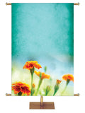 Flowers on Turquoise Custom Banner - Custom Easter Banners - PraiseBanners