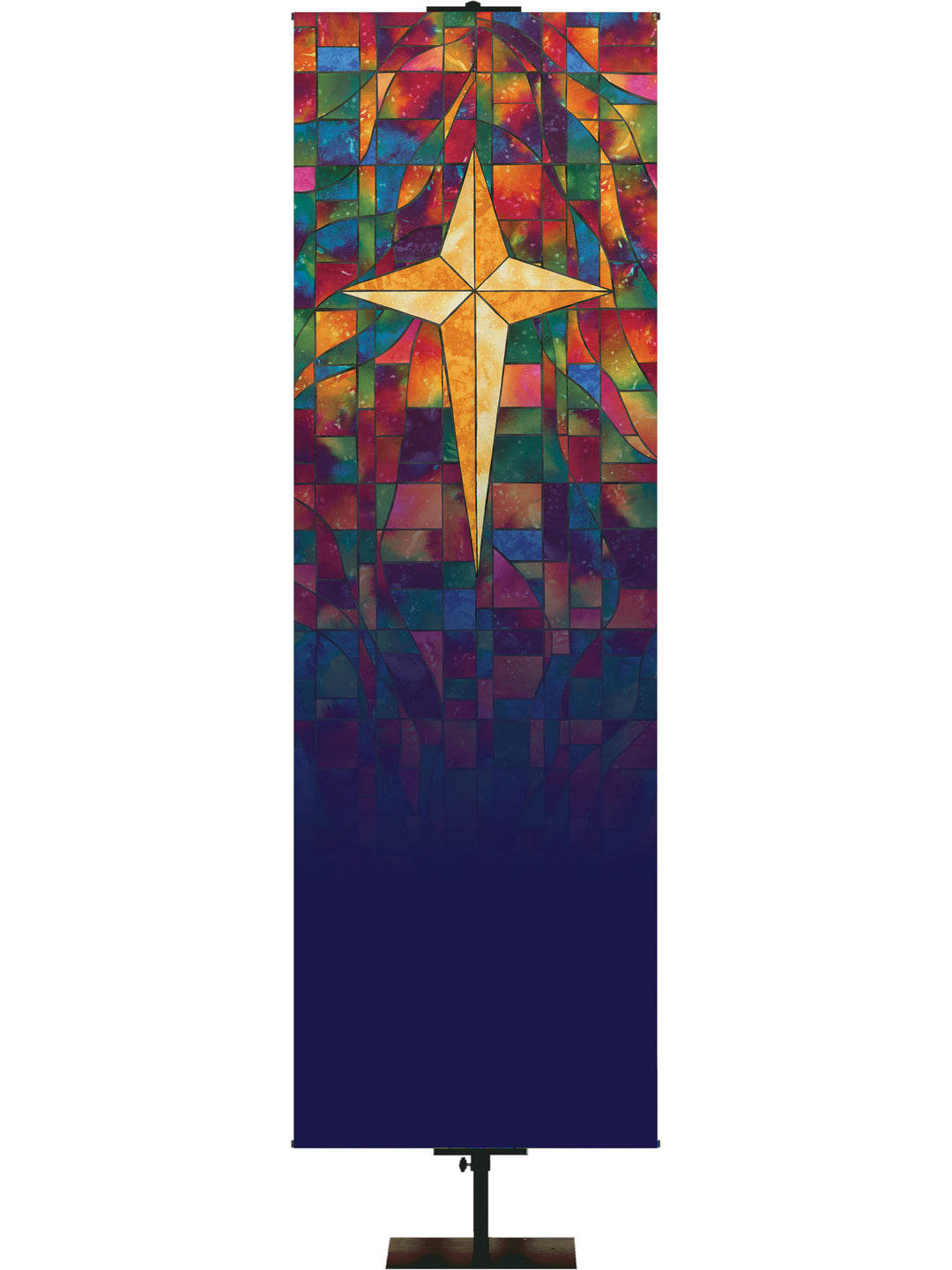 Stained Glass Star Custom Banner - Custom Liturgical Banners - PraiseBanners