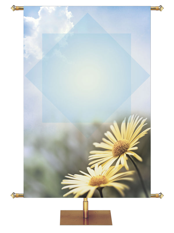 Custom Banner Contemporary Spring Daisies New Self