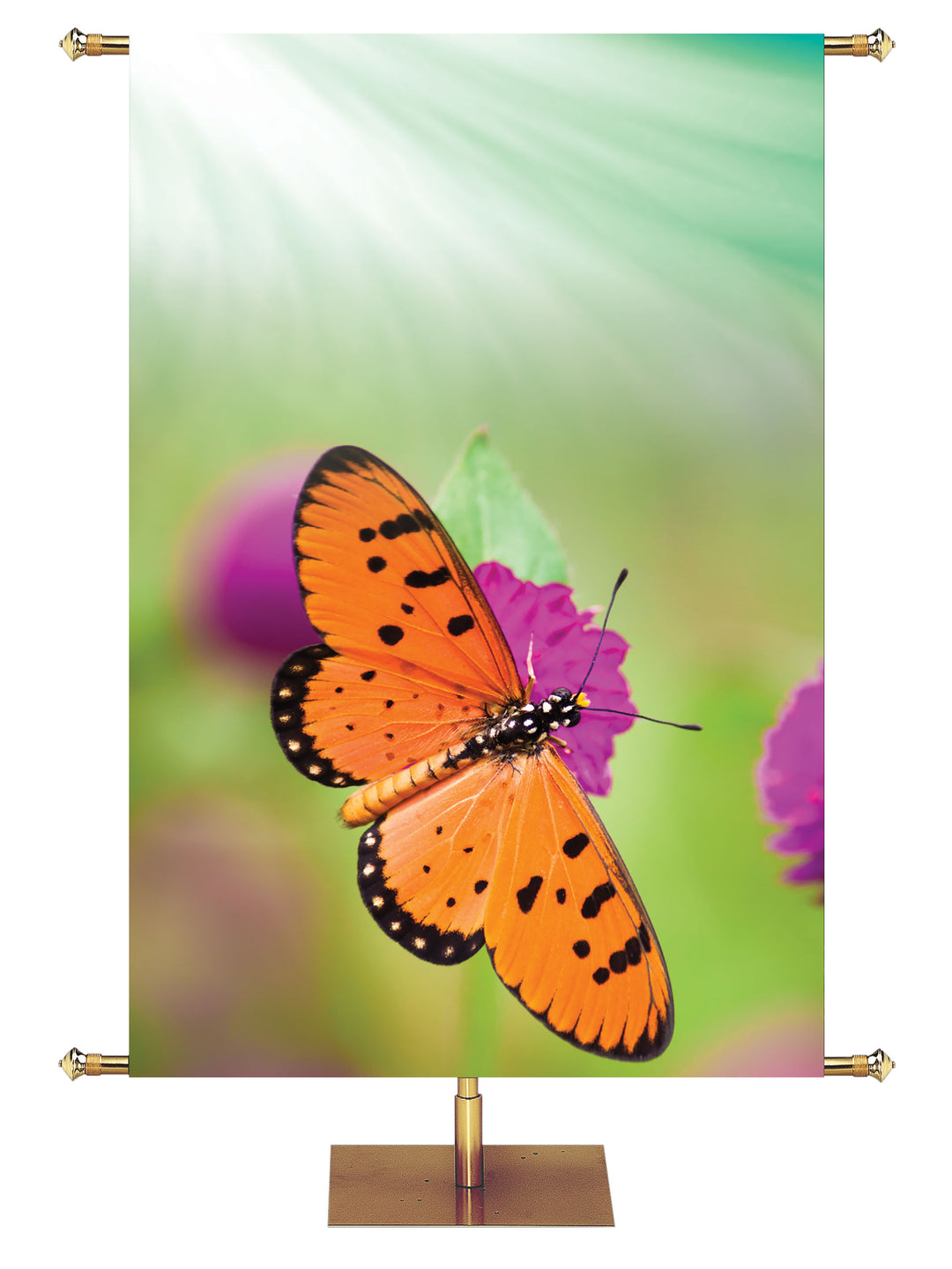 Custom Signs of Spring Banner Butterfly Left - Custom Year Round Banners - PraiseBanners