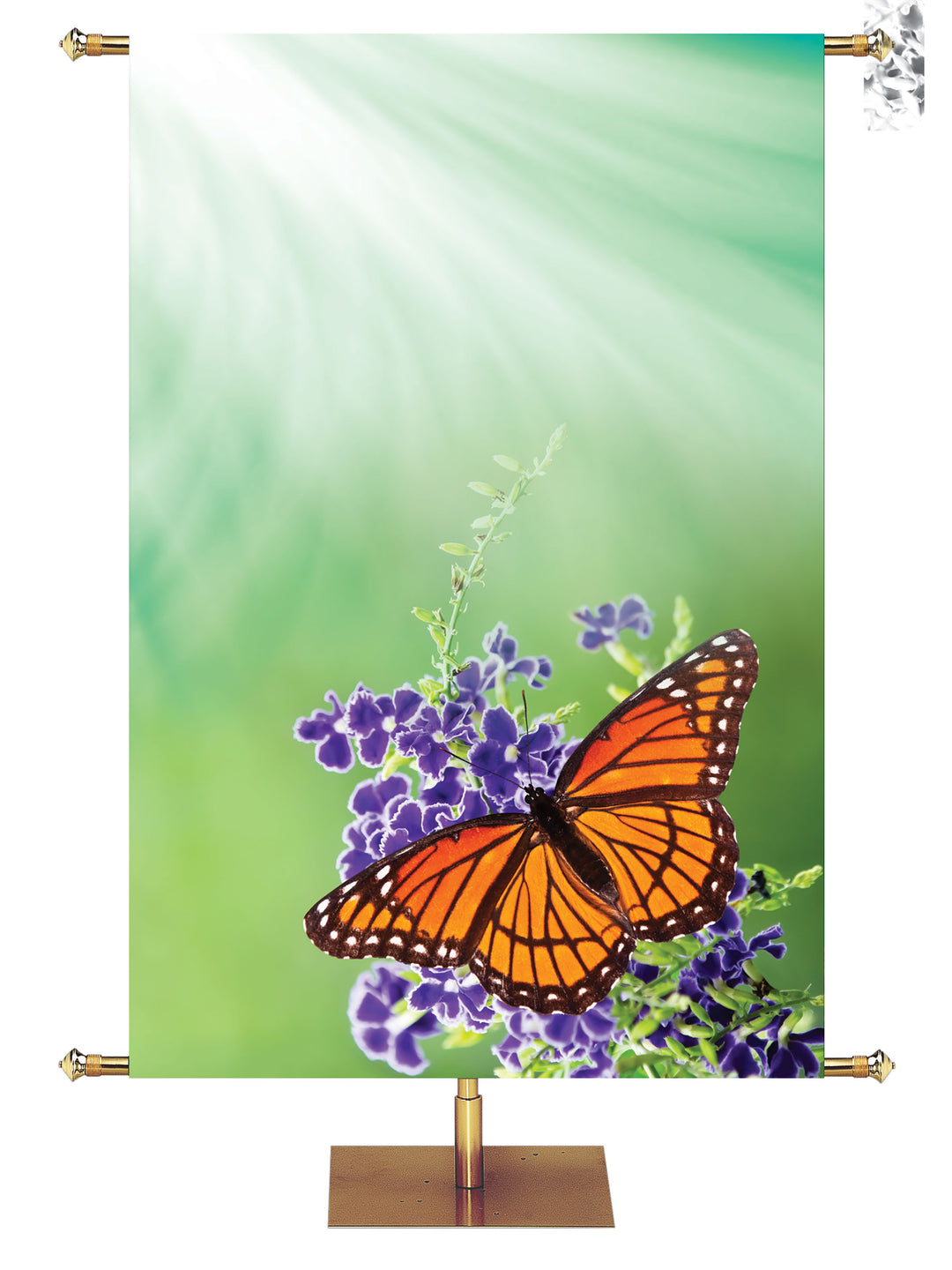 Custom Signs of Spring Banner Butterfly Right - Custom Year Round Banners - PraiseBanners