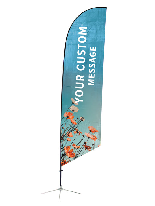 Custom Angled Feather Flag - SWK Pink Cosmos Design