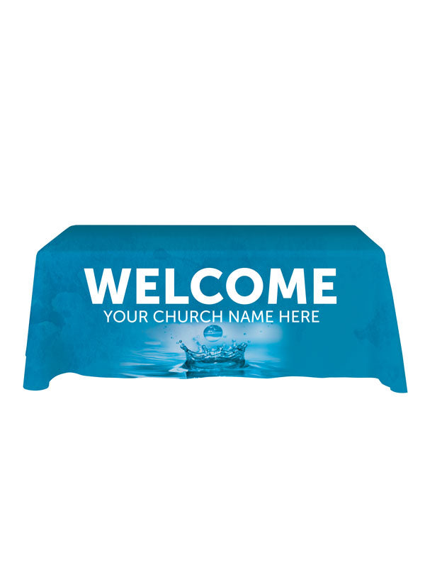 Custom Table Throw Welcome Water Drop Design - Table Throws - PraiseBanners