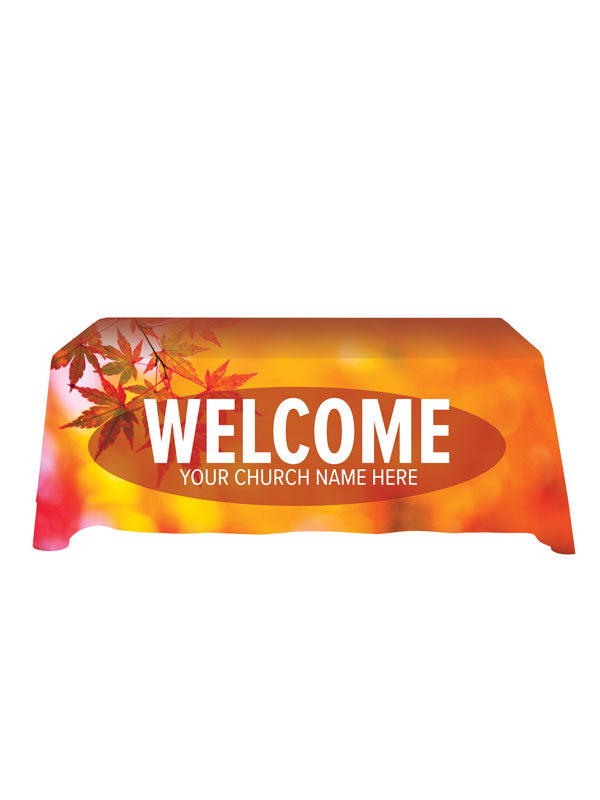 Custom Table Throw Welcome Autumn Design - Table Throws - PraiseBanners