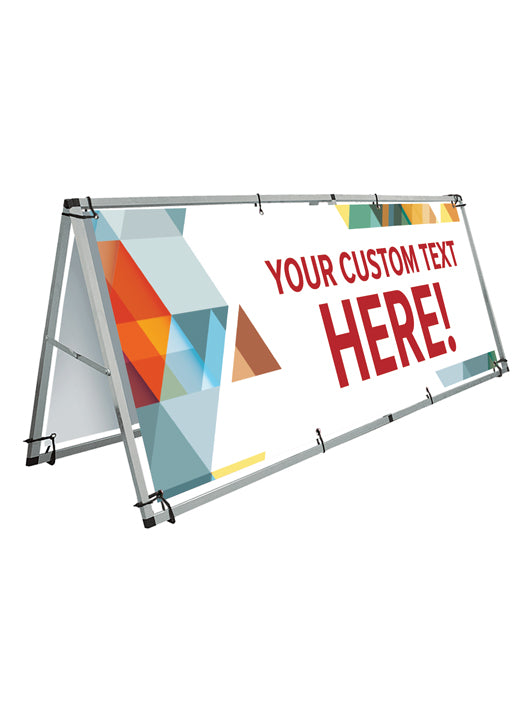 Custom Large Outdoor A-Frame and Vinyl Banner Set - Dynamic Word Design