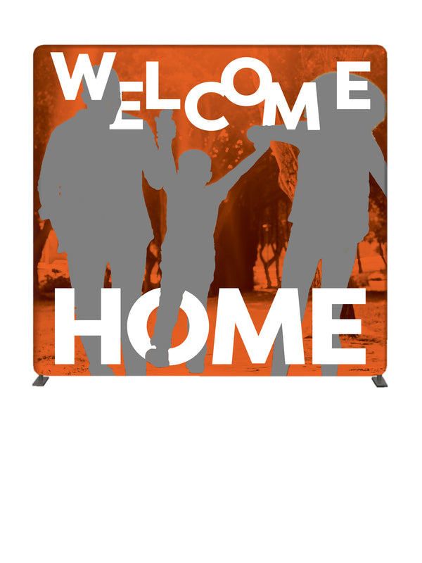 Community of Faith Custom 8' Backdrop With Tube Display Stand Welcome Home To Our Family