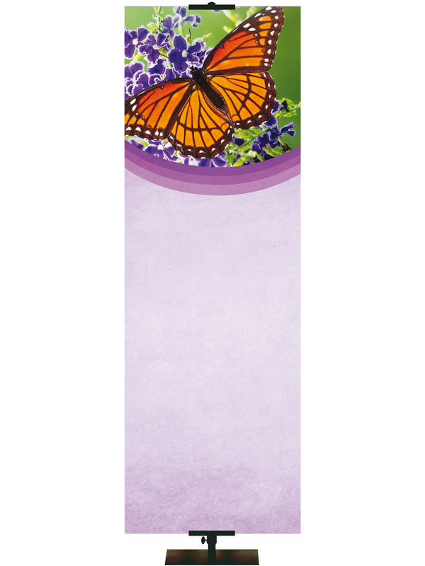 Custom Welcome Banner Butterfly on Purple