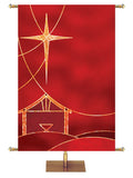 Away in a Manger Custom Banner Star and Stable - Left - Custom Christmas Banners - PraiseBanners