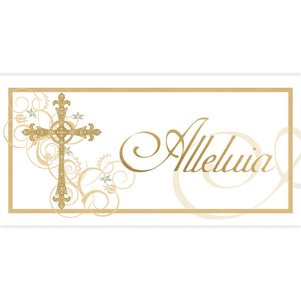 Easter Faux Foil Horizontal Banner Alleluia