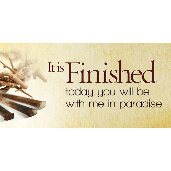 Rustic Easter Horizontal Banner It Is Finished with Nails