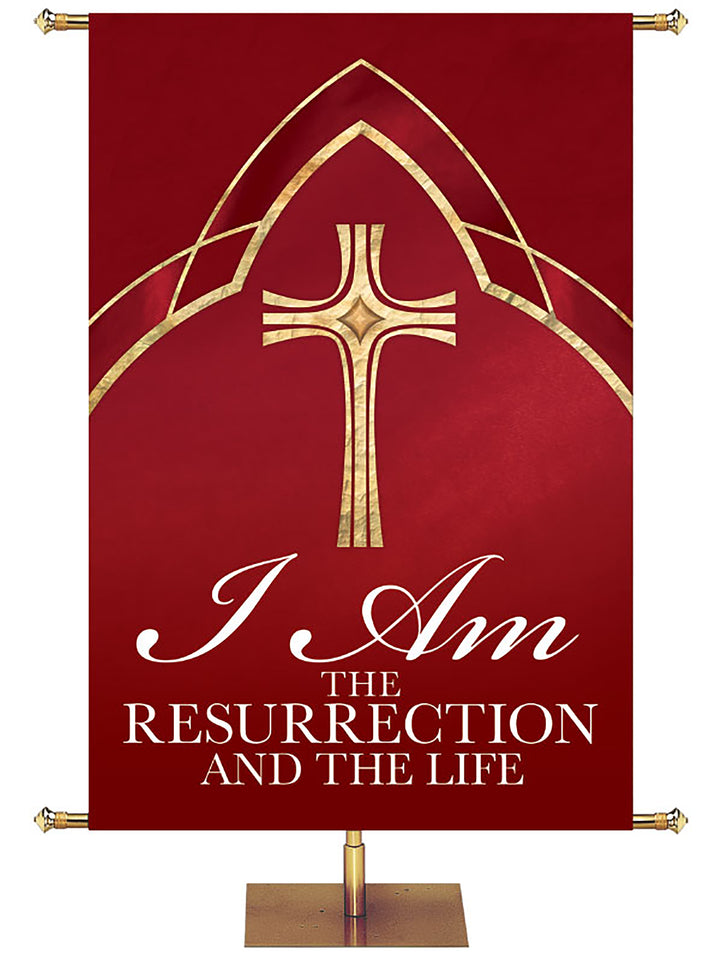 Eternal Emblems of Faith Resurrection And The Life - Liturgical Banners - PraiseBanners