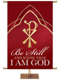 Eternal Emblems of Faith Be Still And Know - Liturgical Banners - PraiseBanners