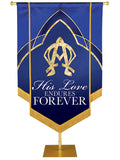 Eternal Emblems of Faith His Love Endures Forever Embellished Banner - Handcrafted Banners - PraiseBanners