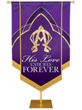 Eternal Emblems of Faith His Love Endures Forever Embellished Banner - Handcrafted Banners - PraiseBanners