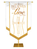Experiencing God Embellished Cross, He Who Believes Banner