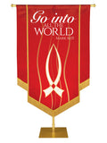 Experiencing God Fish, Go Into The World Embellished Banner - Handcrafted Banners - PraiseBanners
