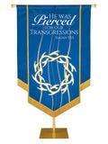 Experiencing God Crown of Thorns, He Was Pierced Embellished Banner - Handcrafted Banners - PraiseBanners