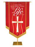 Experiencing God Cross, Resurrection And The Life Embellished Banner - Handcrafted Banners - PraiseBanners