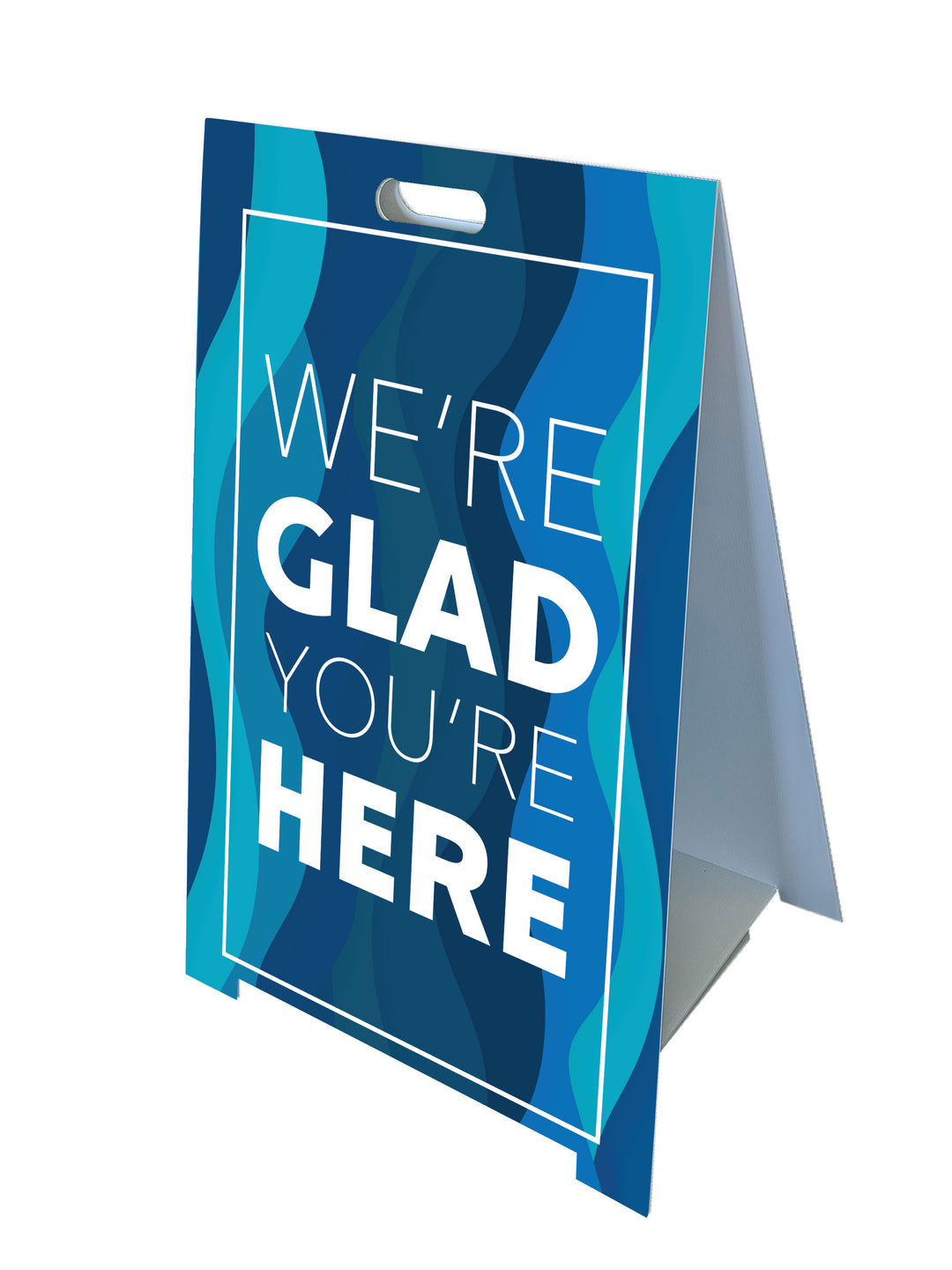 Navy Wave Design Directional Fold-A-Frame™ Sign