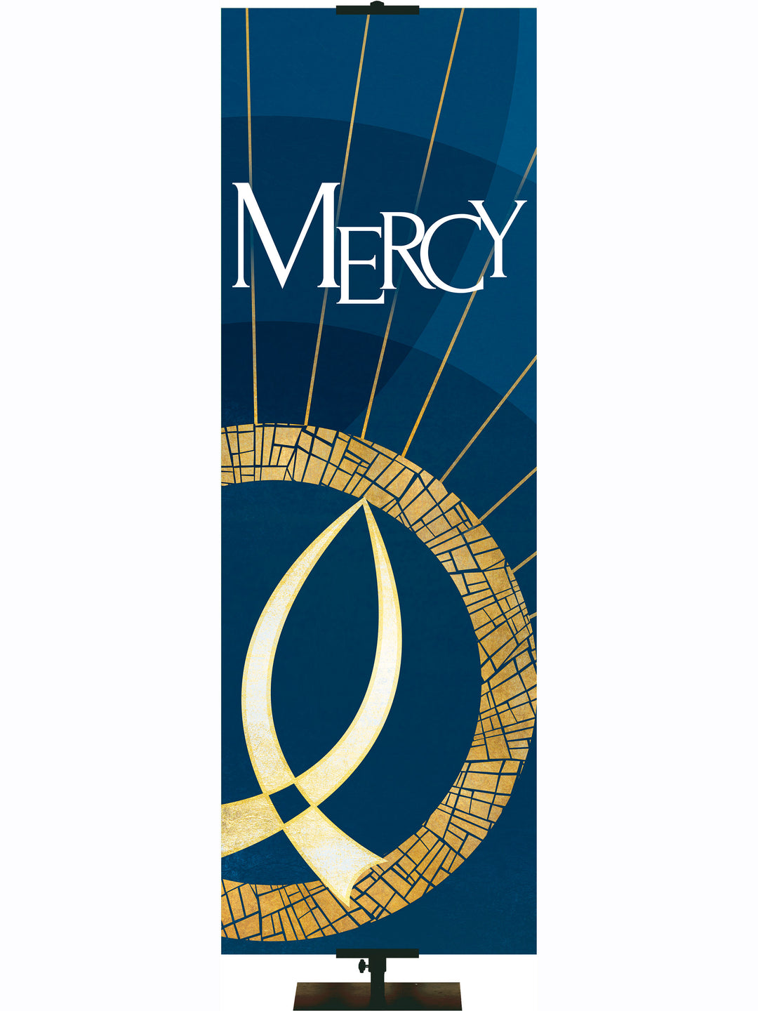 Hallmarks of Hope Fish Symbol and Mercy Banner - Liturgical Banners - PraiseBanners