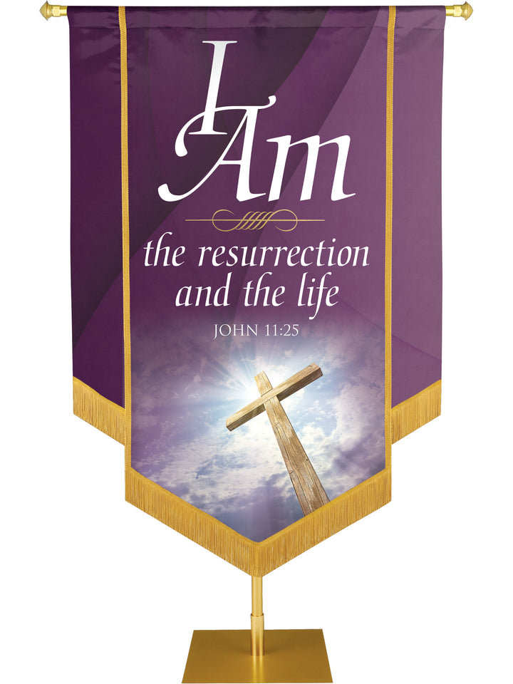 I Am Resurrection Embellished Banner - Handcrafted Banners - PraiseBanners