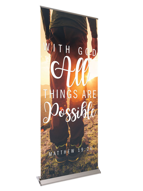 Retractable Banner with Stand Inspiration in Christ With God All Things Are Possible