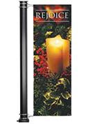 Light Pole Banner Rejoice Candle - Light Pole Banners - PraiseBanners