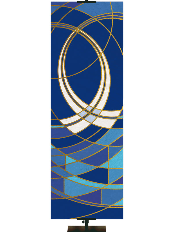 Luminescence Stained Glass Fish Symbol