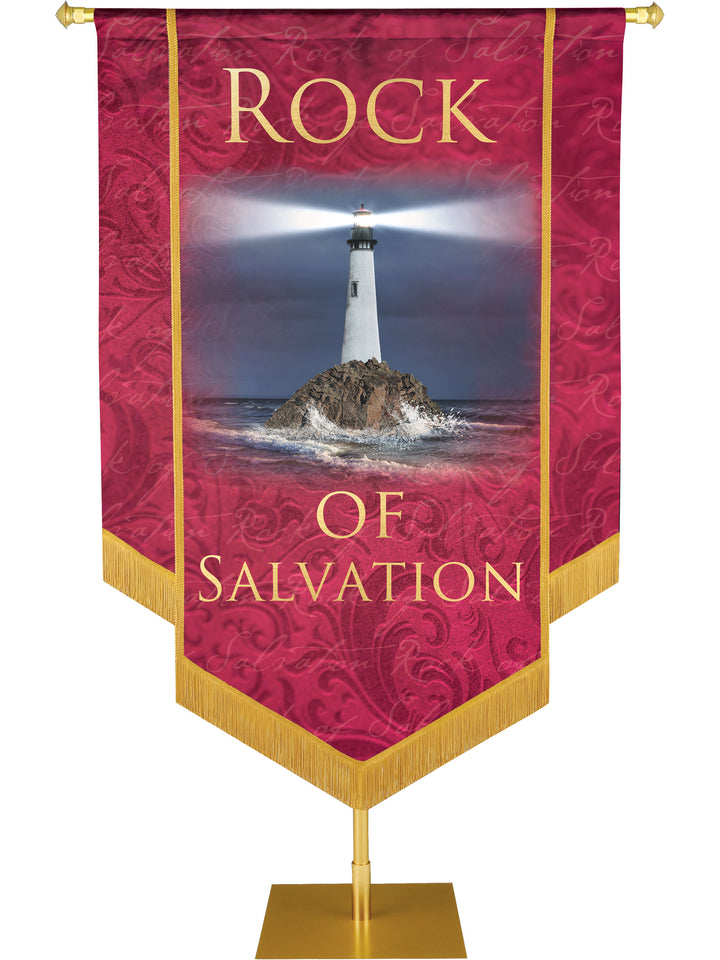 Names of Christ Rock of Salvation Embellished Banner - Handcrafted Banners - PraiseBanners