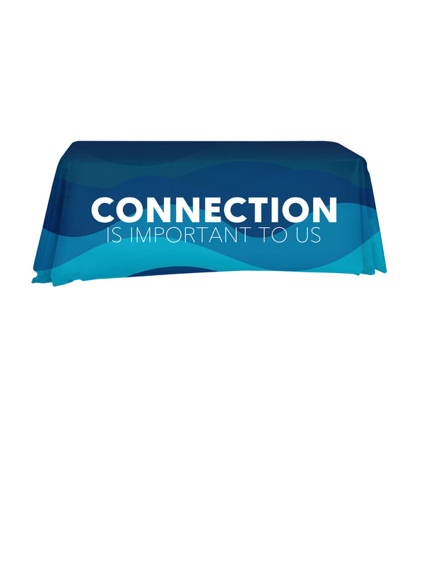 Navy Waves Design Welcoming Table Throw