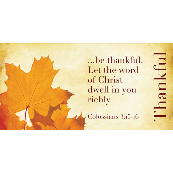 Rustic Autumn Horizontal Banner Thankful
