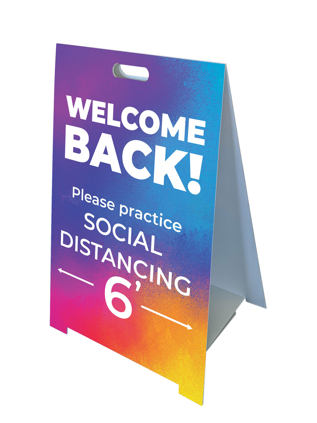 Social Distance Rainbow Paint Fold-A-Frame™ Sign