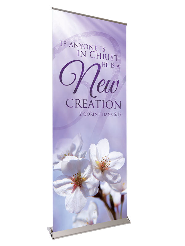 Retractable Banner with Stand Signs of Spring New Creation - Year Round Banners - PraiseBanners