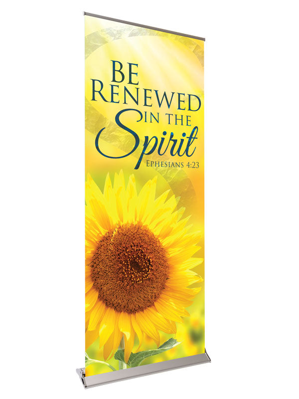 Retractable Banner with Stand Signs of Spring Be Renewed In The Spirit - Year Round Banners - PraiseBanners