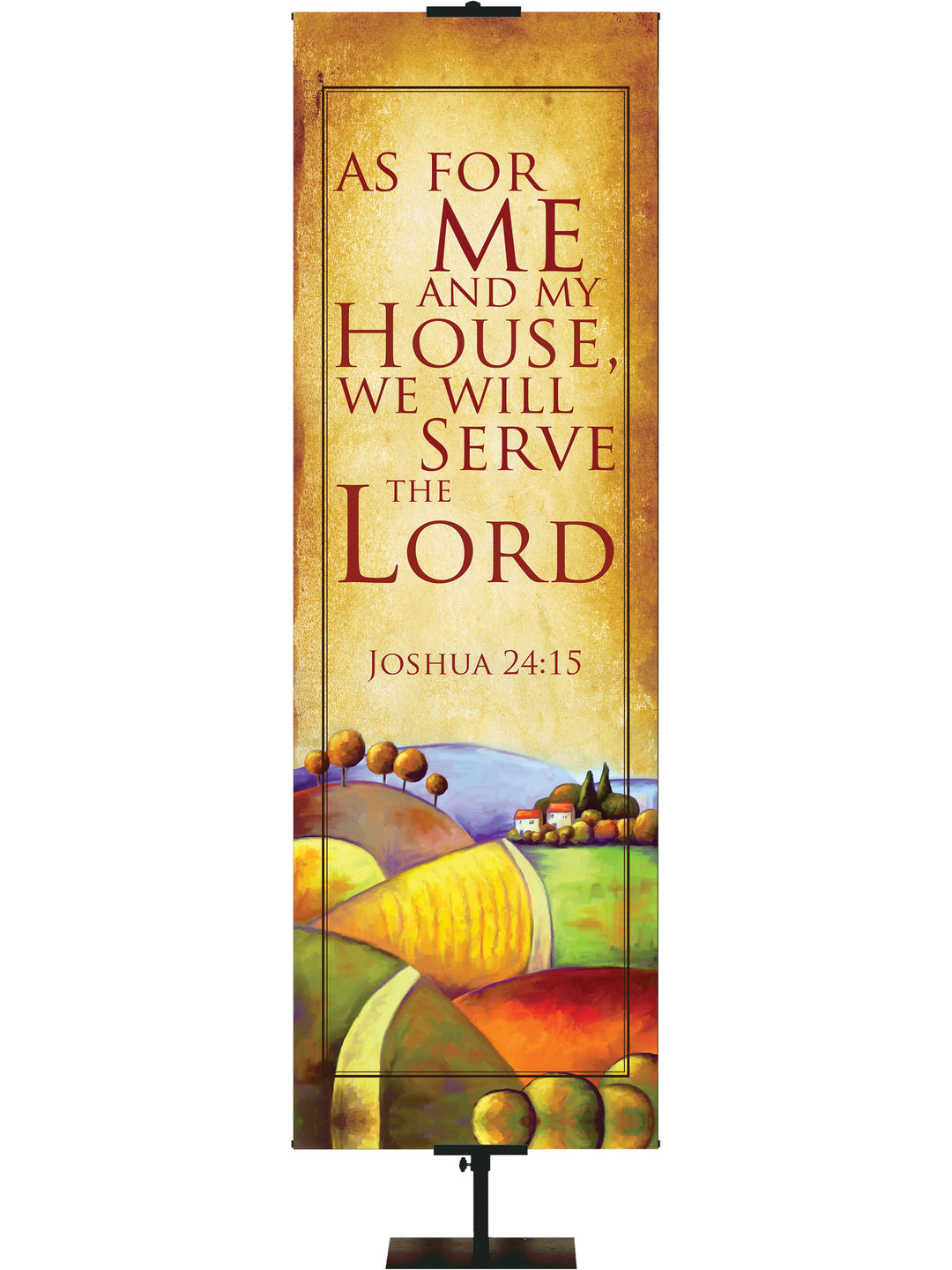 Scripture Scroll Banner We Will Serve The Lord - - PraiseBanners