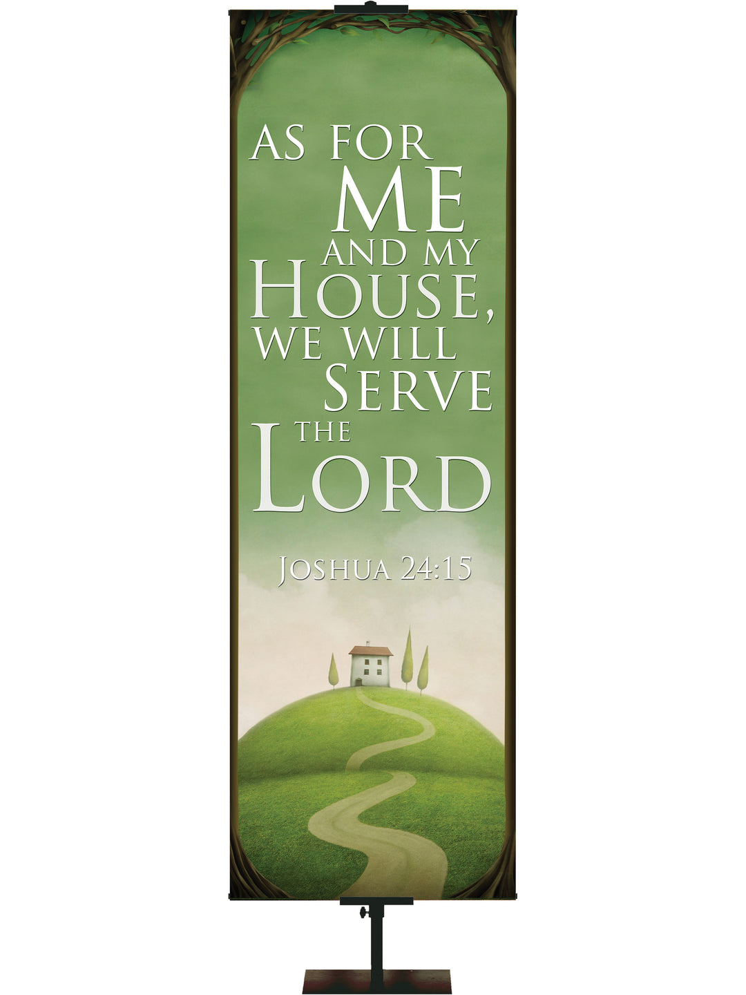 Scripture Scroll Banner As For Me and My House - - PraiseBanners