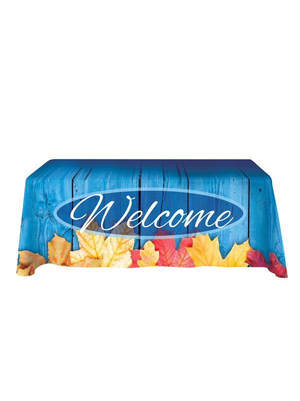 Welcome Fall Leaves Design Church Table Throw - Table Throws - PraiseBanners