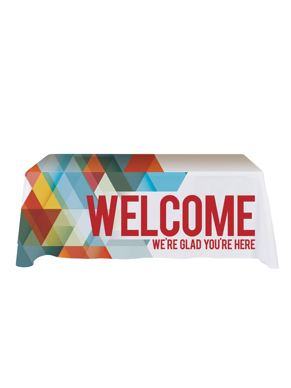 Welcome Geometric Design Church Table Throw
