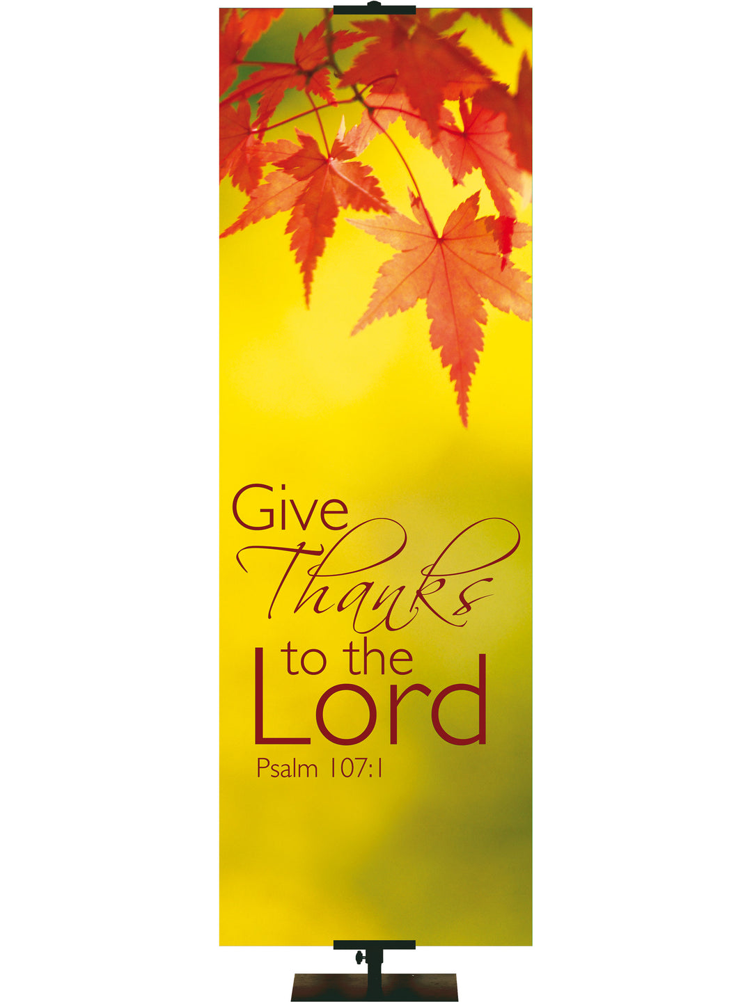 Contemporary Fall & Thanksgiving Give Thanks To The Lord Design 2 Psalm 107:1 - Fall Banners - PraiseBanners
