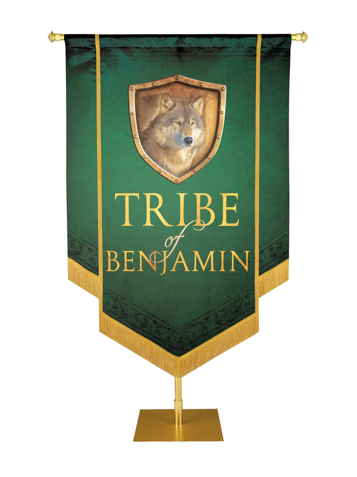 Tribe of Benjamin Hand Made Embellished Tribe of Israel Banner
