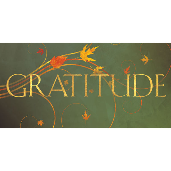 Autumn Faux Foil Horizontal Banner Gratitude